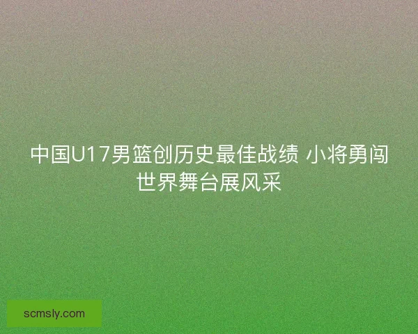 中国U17男篮创历史最佳战绩 小将勇闯世界舞台展风采
