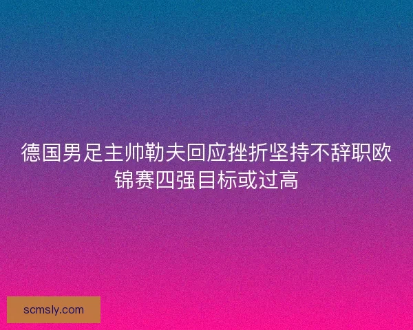 德国男足主帅勒夫回应挫折坚持不辞职欧锦赛四强目标或过高